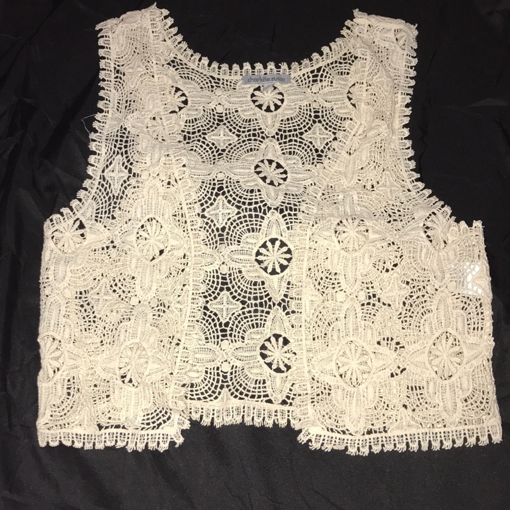 Charlotte Russe lace crop vest